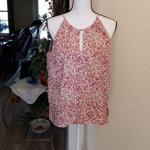 Beautiful maroon/ tan sleeveless blouse